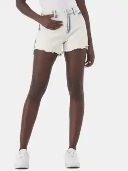 Walmart Time and Tru Women's Destructed Hem High Rise Denim Shorts, 4 Inseam, Sizes 0-20 offer