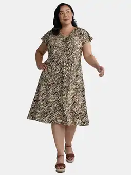 Walmart Terra & Sky Women's Plus Size Midi Flutter Sleeve Dress, Sizes 0X-5X offer