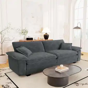 Walmart Muumblus Corduroy Loveseat Sofa, Upholstered 2-Seater Sleeper Couch for Living Room/Apt, Gray offer