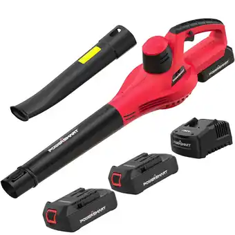 Walmart PowerSmart 20V Cordless Turbo Leaf Blower with Two 2.0 Ah Batteries offer