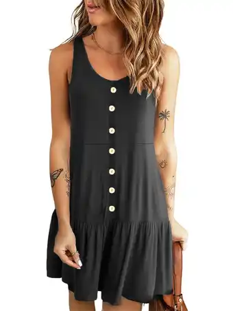 Walmart PPYOUNG Women's Summer Casual Sleeveless Lightweight Beach Tiered Sundress offer