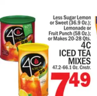 C Town 4C ICED TEA MIXES, 47.2-66.1 Oz. Cnstr offer