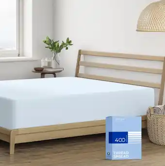 Walmart Thread Spread 400 Thread Count Taupe Cotton Sateen Weave Bed Sheet, Queen offer