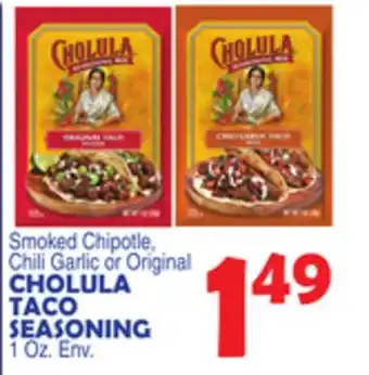 Bravo Supermarkets CHOLULA TACO SEASONING offer