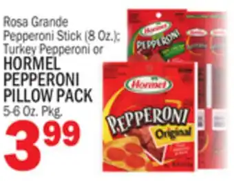Bravo Supermarkets HORMEL PEPPERONI PILLOW PACK 5-6 Oz. Pkg offer