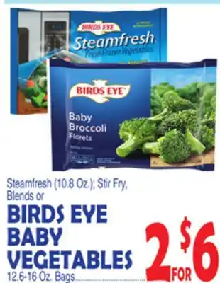 Bravo Supermarkets BIRDS EYE BABY VEGETABLES 12.6-16 Oz. Bags offer