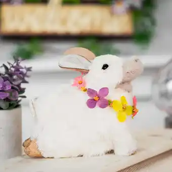 Walmart Northlight 6.5 Sisal Piglet with Floral Lei Spring Figure - White offer