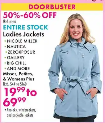 Boscov's ENTIRE STOCK Ladies Jackets offer