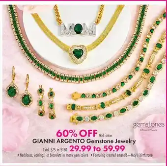 Boscov's GIANNI ARGENTO Gemstone Jewelry offer