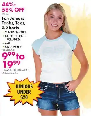 Boscov's Fun Juniors Tanks, Tees, & Shorts offer
