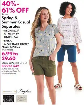 Boscov's Spring & Summer Casual Separates offer