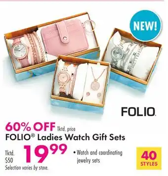 Boscov's FOLIO Ladies Watch Gift Sets offer