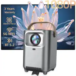 Walmart [Electric-Focus] DR. J Professional 1080P Projector with WiFi and Bluetooth, Portable Home Projector offer