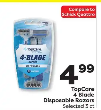 Weis Markets TopCare 4 Blade Disposable Razors offer