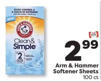 Weis Markets Arm & Hammer Softener Sheets offer