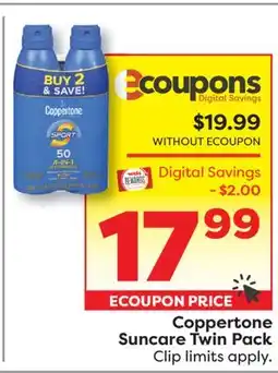 Weis Markets Coppertone Suncare Twin Pack offer