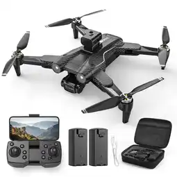 Walmart F167 Drone with Camera, FPV RC Quadcopter with Brushless Motor,Optical Flow Sensor,2 Batteries,Black offer