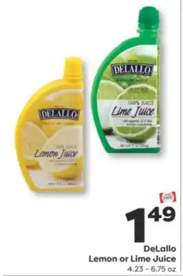 Weis Markets DeLallo Lemon or Lime Juice offer