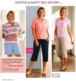 Boscov's HASTING & SMITH FAVORITE FASHION TOPS & BOTTOMS offer