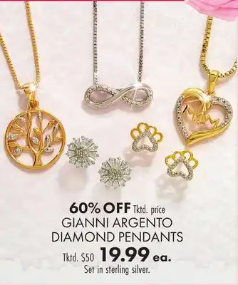 Boscov's GIANNI ARGENTO DIAMOND PENDANTS offer