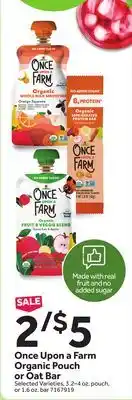 Stop&Shop Once Upon a Farm Organic Pouch or Oat Bar offer