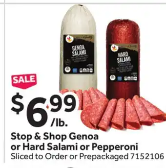 Stop&Shop Stop & Shop Genoa or Hard Salami or Pepperoni offer