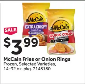Stop&Shop McCain Fries or Onion Rings offer