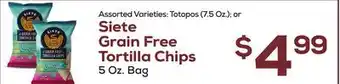 DeCicco & Sons Siete Grain Free Tortilla Chips offer
