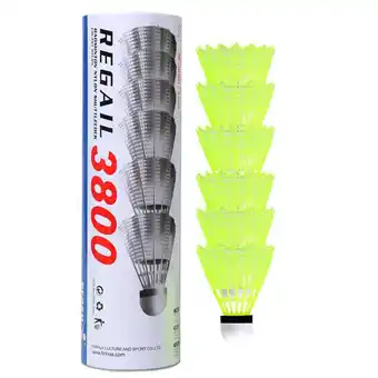 Walmart 6PCS Nylon Badminton Birdies Shuttlecocks for Playing School Fitness Sports Activities (Yellow) offer
