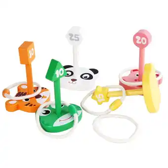 Walmart Oraceous 5Pcs Ring Toss Game Set Adorable Animal Wood Kids Funny Tossing Game offer
