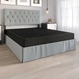 Walmart Castle Place 5 Queen Size Metal Box Spring in Black Linen offer