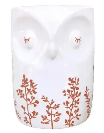 Walmart Bath & Body Works White Owl 3-Wick Candle Holder, Terracotta, Owl offer