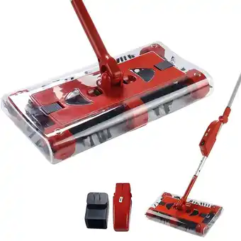 Walmart CATGOOD Compact Lightweight Manual Cordless Cleaning Floors Carpet Sweeper, 46, Red offer