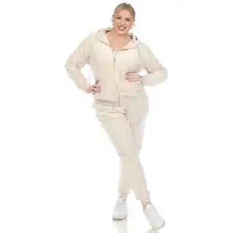 Walmart White Mark Women's Plus Size 2 Piece Velour Tracksuit Set offer