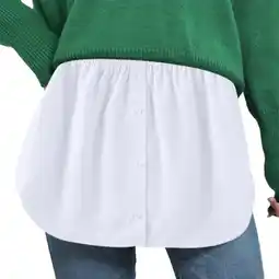 Walmart Shirt Extender for Women Plus Size Adjustable Layering Fake Top Lower Mini Underskirt, White 3XL offer