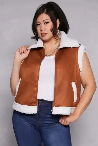 Walmart Womens Plus Size Almost Famous Faux Suede Vest offer