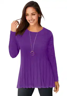 Walmart Jessica London Women's Plus Size Chevron Fit & Flare Sweater offer