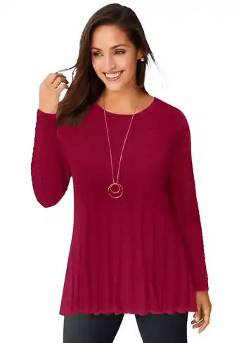 Walmart Jessica London Women's Plus Size Chevron Fit & Flare Sweater offer