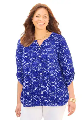 Walmart Catherines Women's Plus Size Breezeway Georgette Blouse offer