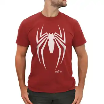 Walmart Men's Marvel Gamerverse Spider-Man Logo Graphic Tee Red Heather Medium offer
