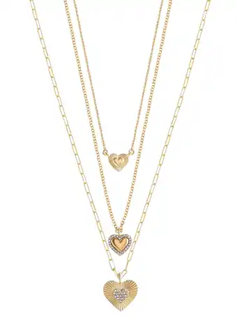Walmart Jessica Simpson Fashion Gold Metal Layer Heart Necklace offer