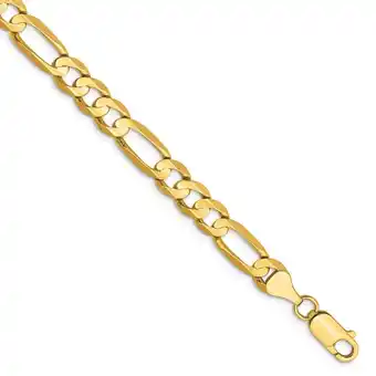 Walmart Auriga Fine Jewelry 14k Yellow Gold 8 Men's 6.75mm Concave Open Figaro Chain Bracelet offer