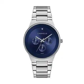 Walmart Caravelle Designed By Bulova Men's Blue Face Diamond Dial Watch 43D107 offer