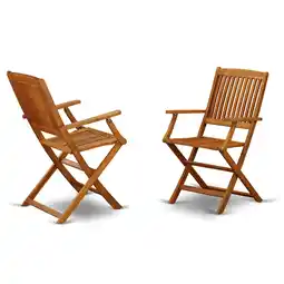 Walmart East West Furniture Beasley Patio Dining Chairs in Natural Oil (Set of 2) offer