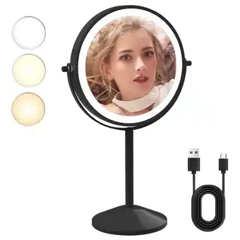 Walmart TUSHENGTU 8 Makeup Mirror with Light,Black 1X/10X Magnifying Mirror,LED Rechargeable,Smart Dimming offer