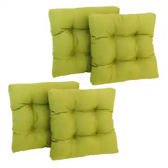 Walmart Blazing Needles 19 in. Squared Solid Spun Polyester Tufted Dining Chair Cushions, Lime - Set of 4 offer