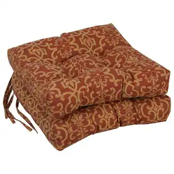 Walmart Blazing Needles 16-inch Spun Polyester Patterned Outdoor Square Tufted Chair Cushions (Set of 2) offer