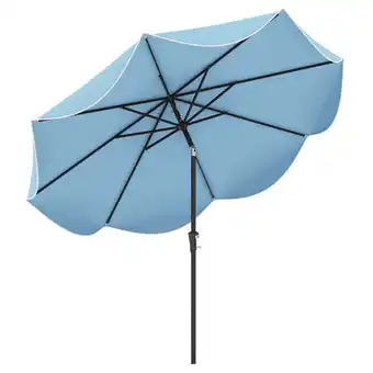 Walmart Costway 9 FT Patio Umbrella 2-Tier Market Table Umbrella with Crank Handle & 8 Ribs Navy offer