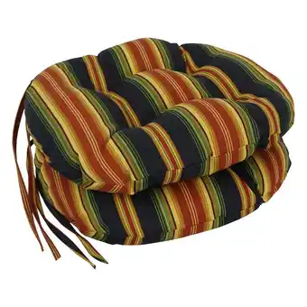 Walmart Blazing Needles 16-inch Spun Polyester Patterned Outdoor Round Tufted Chair Cushions (Set of 2) offer