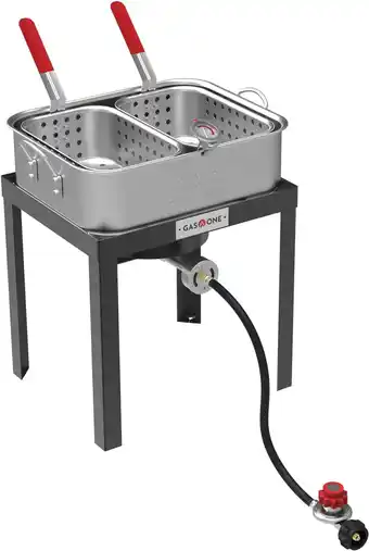 Walmart GasOne Double Fryer with 2 Baskets Propane Burners for Outdoor Cooking Heavy Duty 18Qt Aluminum Pot offer